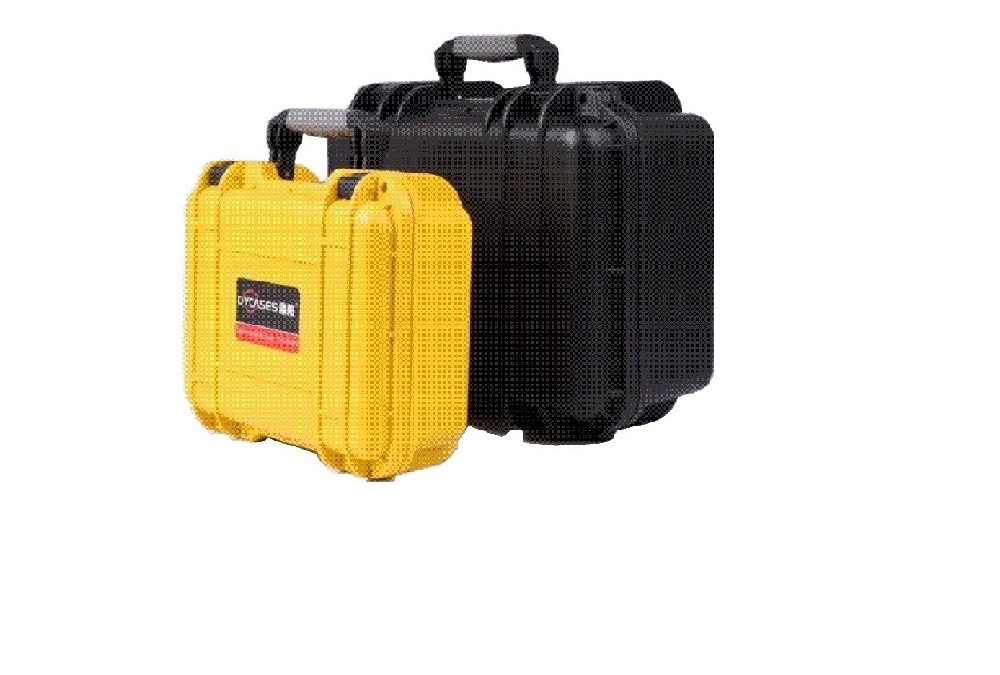 航空箱圖片，黑色開模塑料箱，黃色開模工具箱